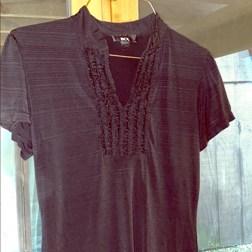 Black dress shirt with shirt sleeves